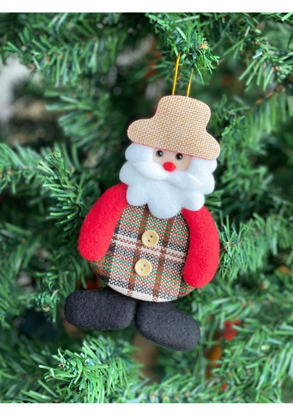 Yeni Yıl Yılbaşı Lüks Ithal Koleksiyonluk Büyük Çam Ağacı Süsü Pofuduk 3 Boyutlu Noel Baba