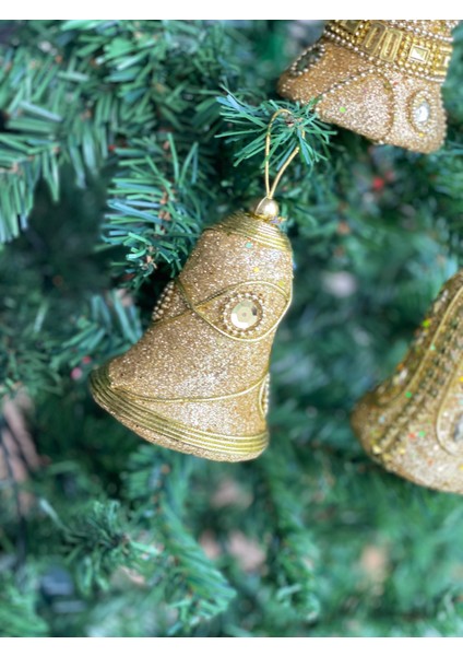 Ithal Lüks Koleksiyonluk Yeni Yıl Yılbaşı Otantik Işlemeli 2li Çam Ağacı Süsü Çan Zil Altın fiyatları