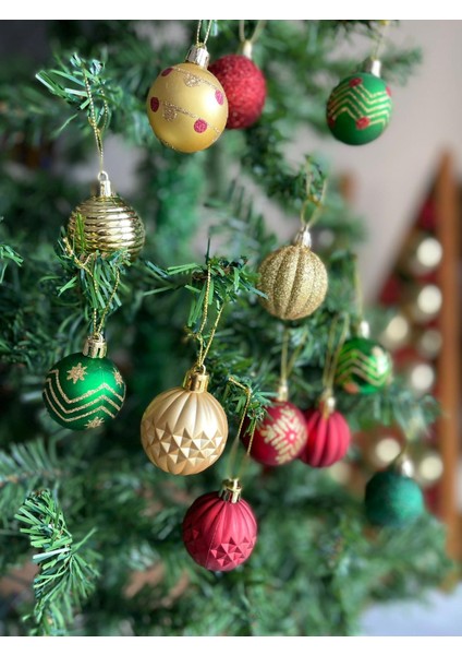 Yeni Yıl Yılbaşı Ithal Lüks Koleksiyonluk 7li Hediye Kutulu Metalik Karışık Çam Ağacı Süsü Topu fiyatları