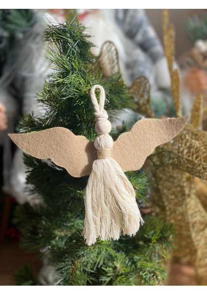 Yılbaşı Lüks Büyük Kanatlı Melek Dekorasyon Çam Ağacı Süs Püsküllü 2li Set fiyatları