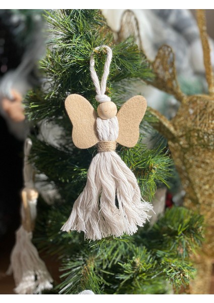 Yılbaşı Lüks Büyük Kanatlı Melek Dekorasyon Çam Ağacı Süs Püsküllü 2li Set modelleri