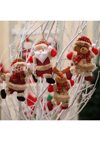 Yeni Yıl Yılbaşı Koleksiyonluk Büyük Kürklü Kumaş Çam Ağacı Süsü Santa Noel Baba Dekorasyon fiyatları