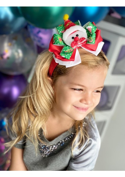 Özel Kutusunda Hediye Süslü Kardan Adam Taşlı Lüks Saten Taç Geniş Kırmızı