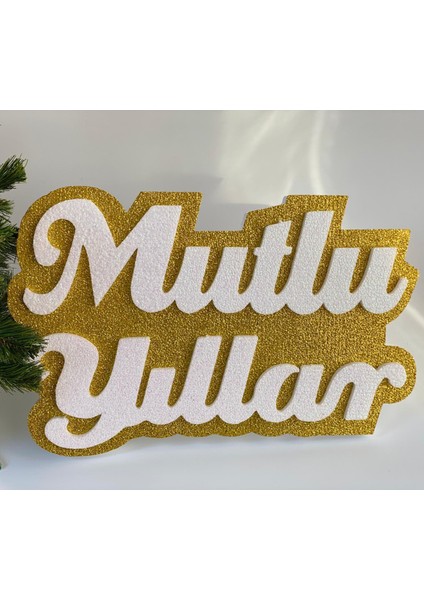 Yılbaşı Özel Simli Dev Mutlu Yıllar Yeni Yıl Doğumgünü Kapı Duvar Süsü