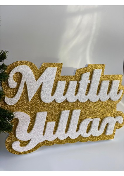 Yılbaşı Özel Simli Dev Mutlu Yıllar Yeni Yıl Doğumgünü Kapı Duvar Süsü modelleri