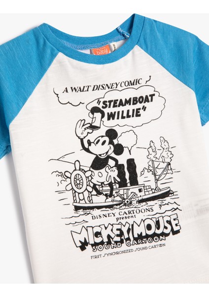 Mickey Mouse Tişört Lisanslı Kısa Kollu Bisiklet Yaka Pamuklu modelleri