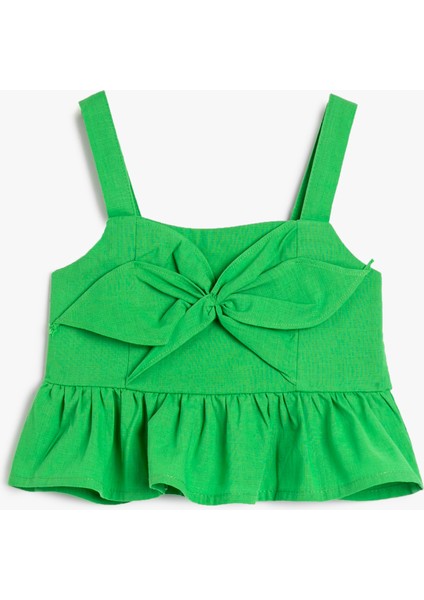 Bluz Askılı Kalp Yaka Fiyonk Detaylı Pamuklu fiyatları