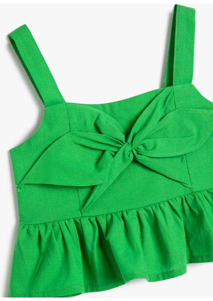 Bluz Askılı Kalp Yaka Fiyonk Detaylı Pamuklu fırsatları