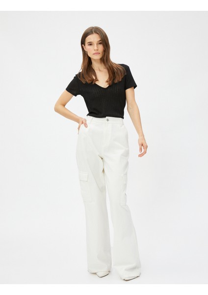 V Yaka Tişört Slim Fit fiyatları