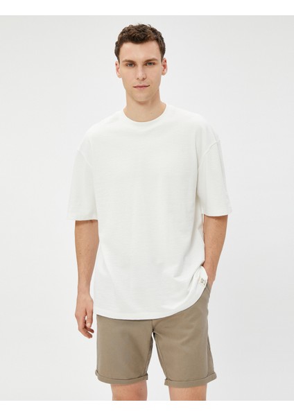 Keten Karışımlı Şort Bermuda Beli Bağcıklı Düğmeli Cep Detaylı fiyatları