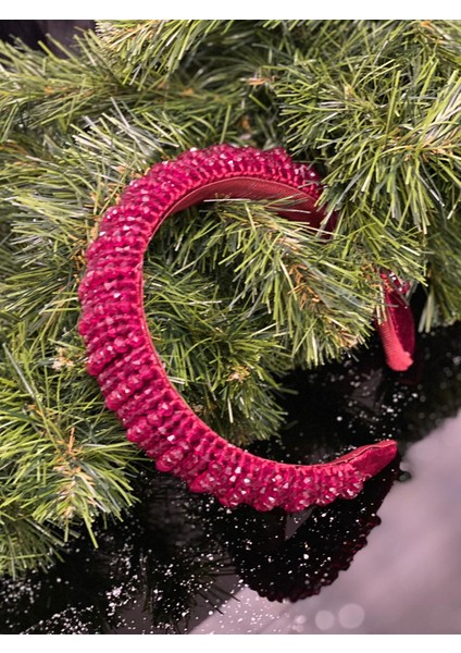 Yılbaşı Özel Gün Lüks Kristal Taş Kaplamalı Kadın Tacı Taşlı Taç Hediye Kutulu Kına Nişan Fuşya fırsatları