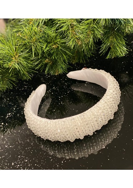 Yılbaşı Özel Gün Lüks Kristal Taş Kaplamalı Kadın Tacı Taşlı Taç Hediye Kutulu Kına Nişan Beyaz fırsatları