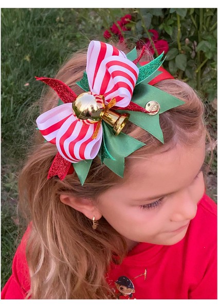 Yeni Yıl Yılbaşı Lüks Özel Tasarım Yetişkin Çocuk Tacı Zilli Simli Fiyonklu Taç Saten Kırmızı