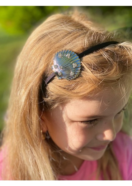 Yeni Yaz Trend Moda Taşlı Metal Istiridye Deniz Kabuğu Taç Kadın Çocuk Tacı Gümüş