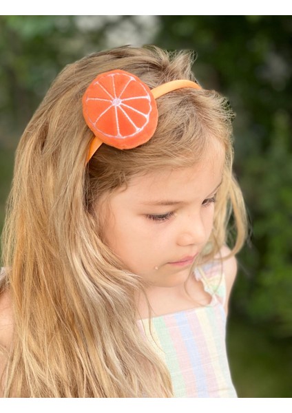 Yeni Sezon Yazlık Sevimli 3D Boyutlu Portakal Neon Turuncu Oranj Taç Çocuk Yetişkin Tacı