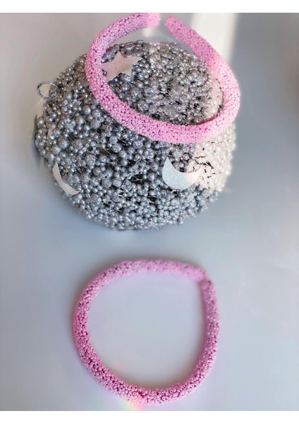 Komple Mini Taş Boncuk Kaplı Şeker Pembe Taç Çocuk Yetişkin Tacı fiyatları