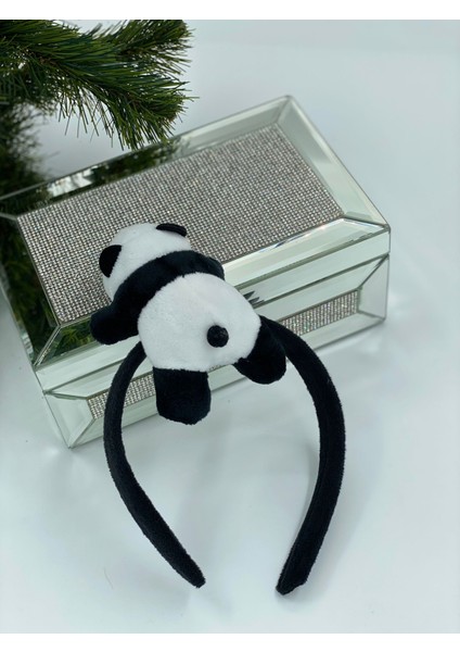 Sevimli Büyük Pofuduk Panda 3D Peluş Taç Siyah Beyaz Kadife Yetşkin Çocuk Tacı modelleri