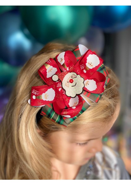 Özel Kutusunda Hediye Noel Baba Simli Ekose Lüks Kadife Taç Kristal Zümrüt Yeşili