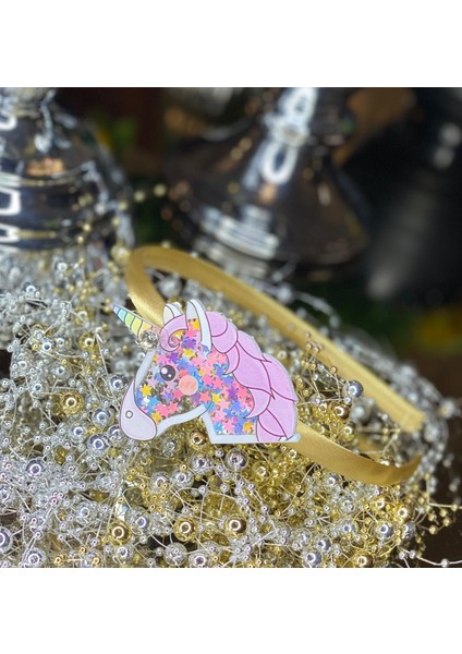 3D Pleksi Cam Pullu Taşlı 3 Boyut Büyük Unicorn Çocuk Tacı Gold Altın Saten Taç fiyatları