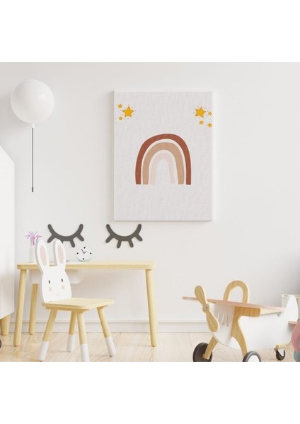 Soft Gökkuşağı ve Yıldızlar Çocuk Odası Kanvas Tablo