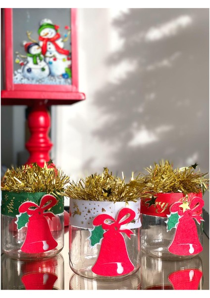 Yeni Yıl Yılbaşı Lüks Süslü Hediyelik Şeker Sunum Kutusu Dekorasyon Şekerlik Çan Zil Tek Adet