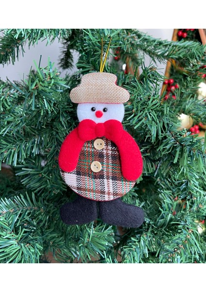 Yeni Yıl Yılbaşı Lüks Ithal Koleksiyonluk Büyük Çam Ağacı Süsü Pofuduk 3 Boyutlu Kardan Adam