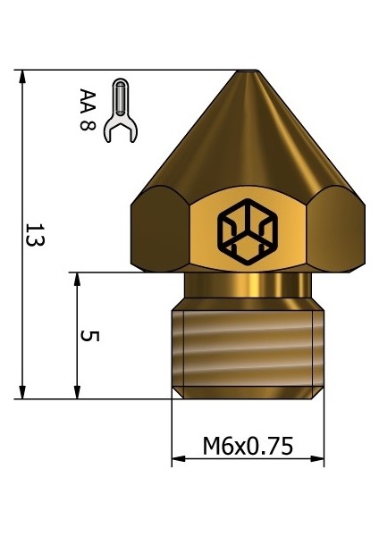 0.4mm CR10S Csa Nozzle – M6X0.75MM