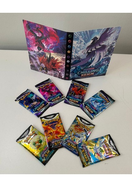 Pokemon Chıllıng Reıgn, Brillant Stars 8 Paket Pokemon Kart & Albüm