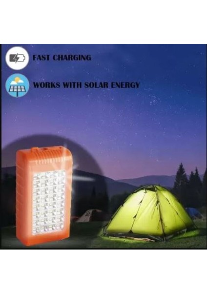 GS-875 Güneş Enerjili Powerbank 10000 Mah Taşınabilir Şarj Cihazı 32LED Güneş Enerjili Acil Durum Kamp Işığı