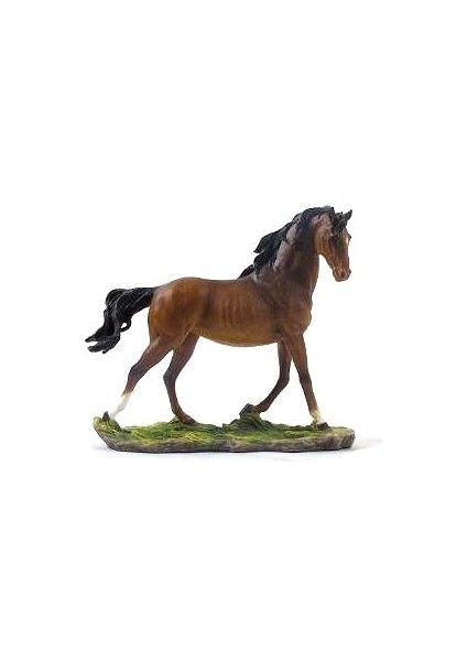 El Boyaması Kahverengi At Figürü 26CM
