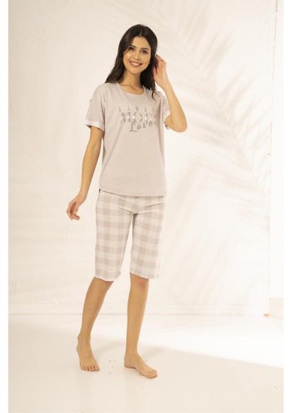 22066 Kadın Yazlık Viskon Pijama Takımı