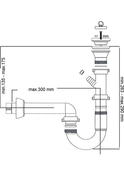 Tekdekor Yapı Evye - Lavabo Sifon Takımı