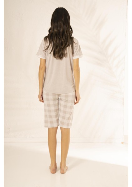 22066 Kadın Yazlık Viskon Pijama Takımı