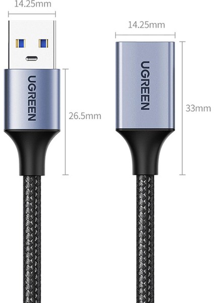 USB 3.0 Erkek Dişi Örgülü Uzatma Kablosu 50 cm