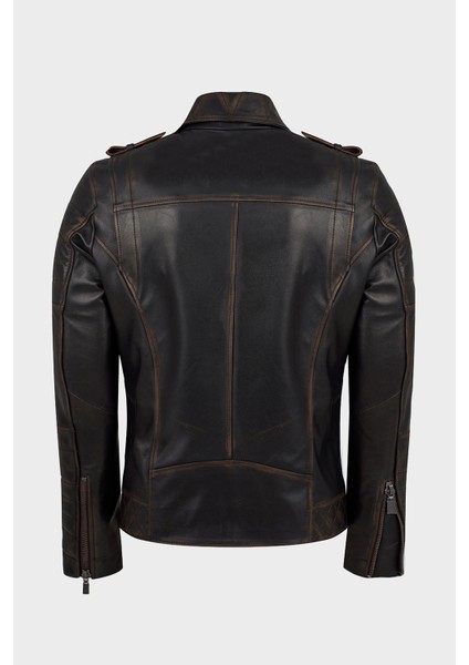 Mount Erkek Biker Vintage Deri Ceket modelleri