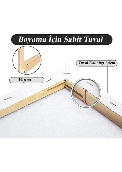 Tuval 35X50 6 Adet Gerdirme Apartlı Arkadan Zımbalı 35*50 Tual Akrilik Boya Yağlı Boya