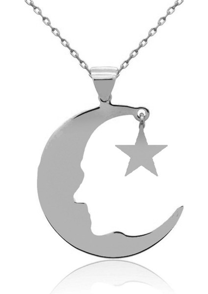 Atatürk Silueti ve Ayyıldız Gümüş Kolye