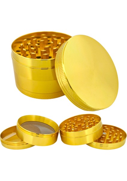 Grınder 4 Kat Herbal Baharat Öğütücü Metal Mıknatıslı 63M-GOLD