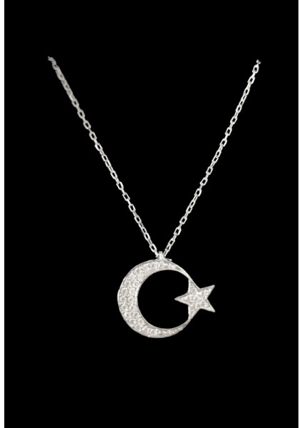 Kadın Ayyıldız Gümüş Kolye