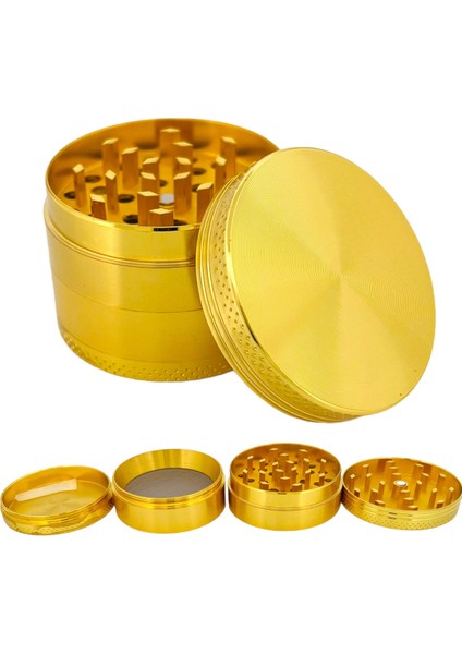 Grınder 4 Kat Herbal Baharat Öğütücü Metal Mıknatıslı 50M-GOLD