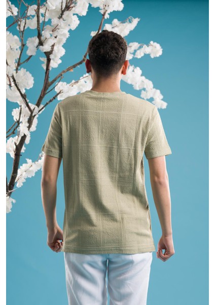 Slimfit Pamuklu Bisiklet Yaka Likralı Kısa Kol Erkek Triko Yazlık T-Shirt modelleri