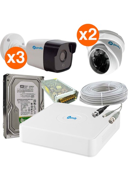 5 Kameralı Set AHD 2MP Full HD