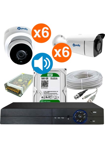 12 Kameralı Set Ahd 5mp Sesli