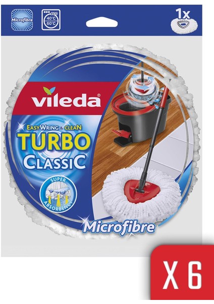 Turbo Yedek Mikrofiber Paspas - 6'lı Paket