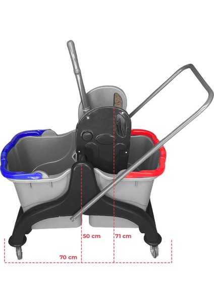 Çift Kovalı Temizlik Arabası