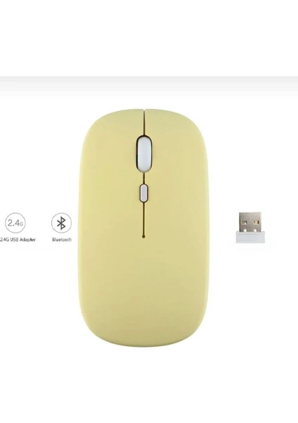 Alfa MEC Tüm Cihazlara Uyumlu Mouse Bluetooth Wireless Şarjlı Fare 2.4g Macbook iPad Bilgisayar Telefon