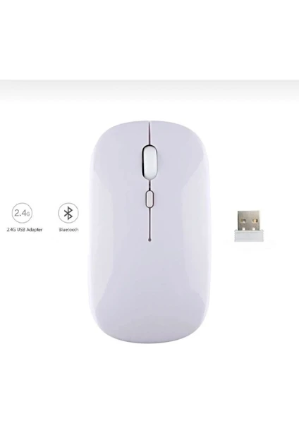 Alfa MEC Tüm Cihazlara Uyumlu Mouse Bluetooth Wireless Şarjlı Fare 2.4g Macbook iPad Bilgisayar Telefon