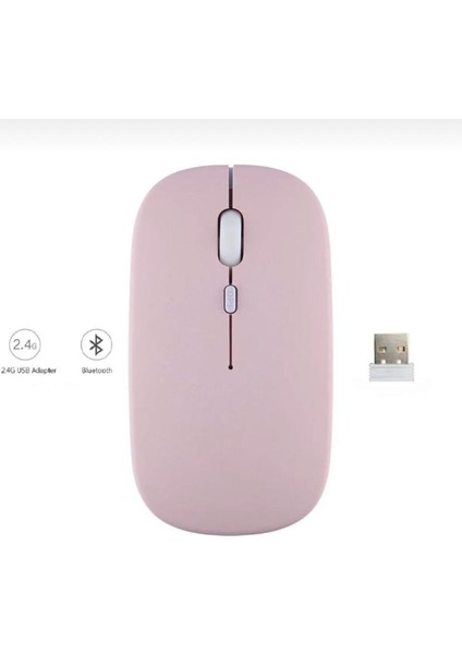 Tüm Cihazlara Uyumlu Mouse Bluetooth Wireless Şarjlı Fare 2.4g Macbook iPad Bilgisayar Telefon