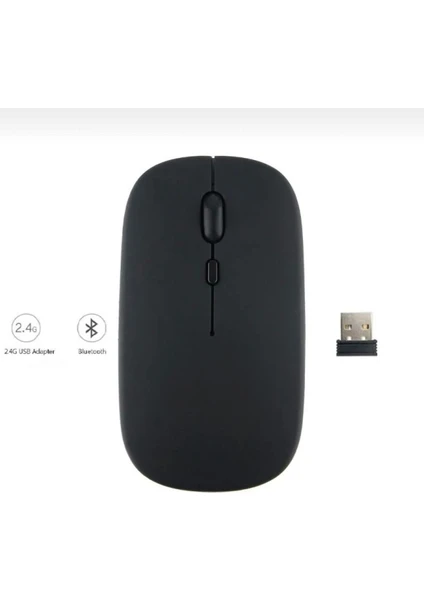 Alfa MEC Tüm Cihazlara Uyumlu Mouse Bluetooth Wireless Şarjlı Fare 2.4g Macbook iPad Bilgisayar Telefon