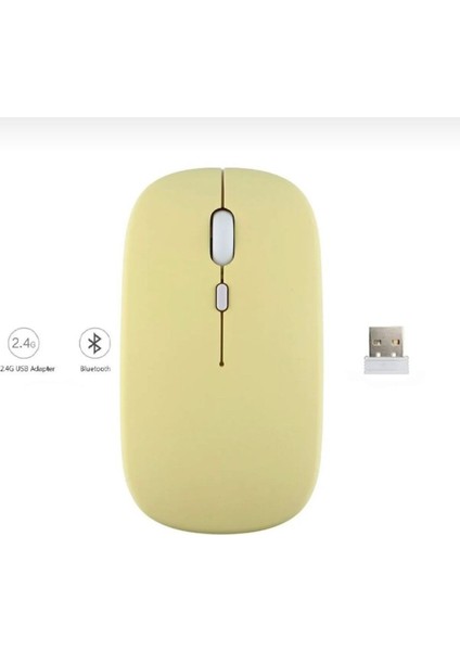 Alfa MEC Huawei Matepad T10 9.7 Inç Uyumlu Mouse Bluetooth Wireless Şarj Edilebilir Fare 2.4g